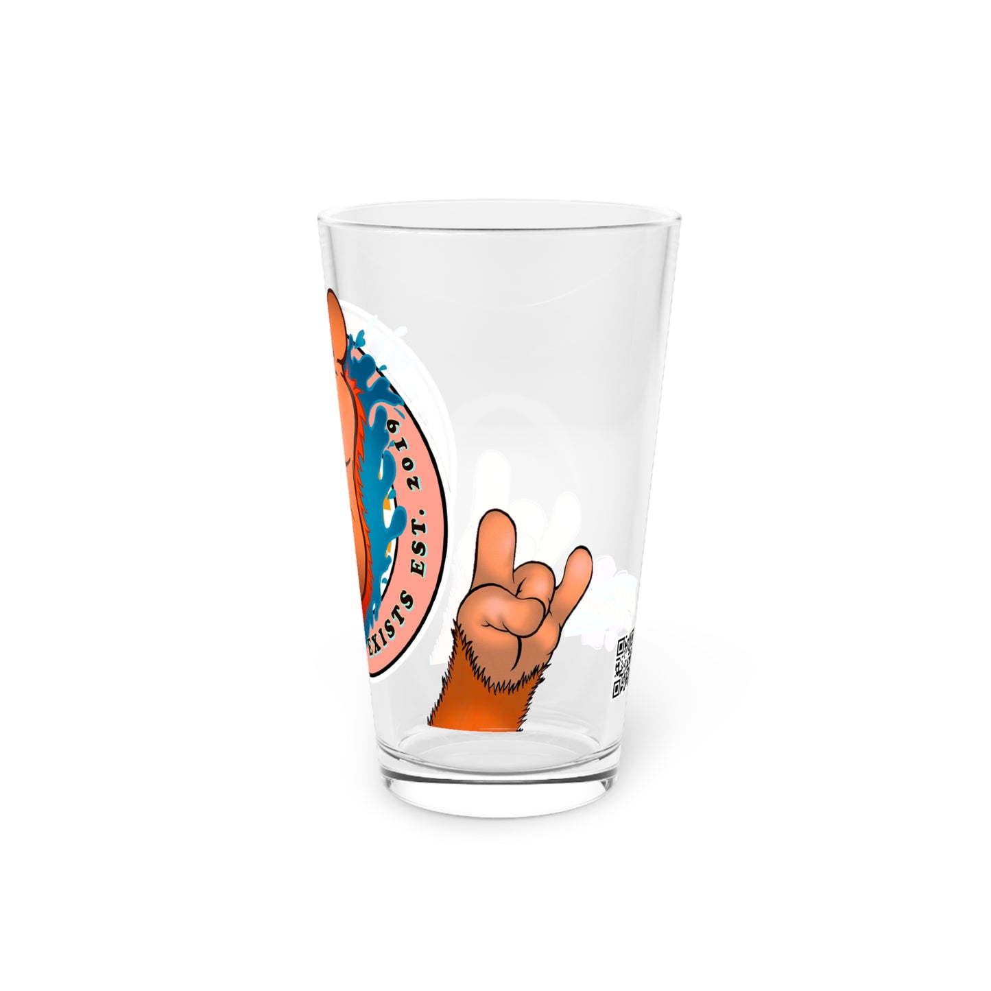 Kerby the Surfsquatch - The Surfsquatch Exists - Pint Glass, 16oz