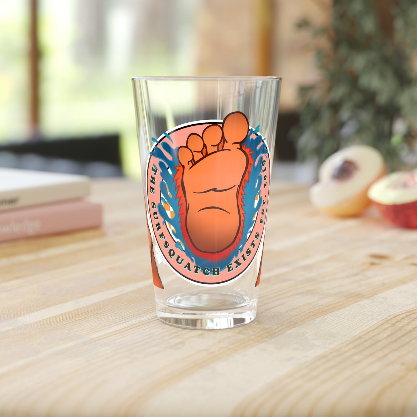 Kerby the Surfsquatch - The Surfsquatch Exists - Pint Glass, 16oz