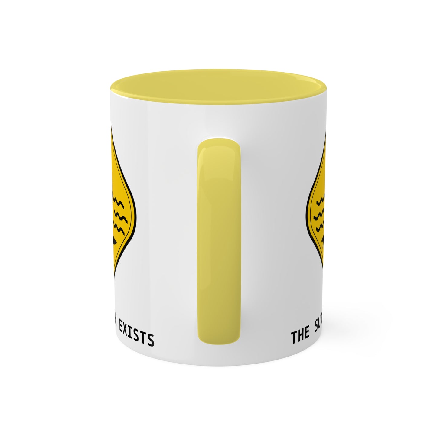 Kerby the Surfsquatch - Surfsquatch Crossing - Yellow Mug, 11oz