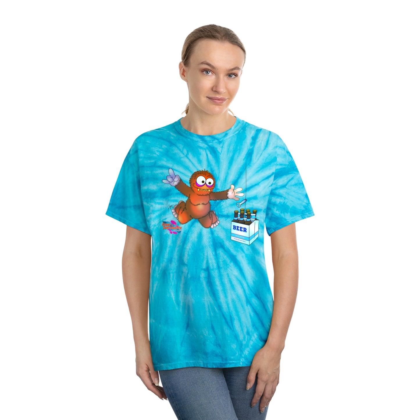 Kerby the Surfsquatch - Kerbvana - Unisex Tie-Dye Tee