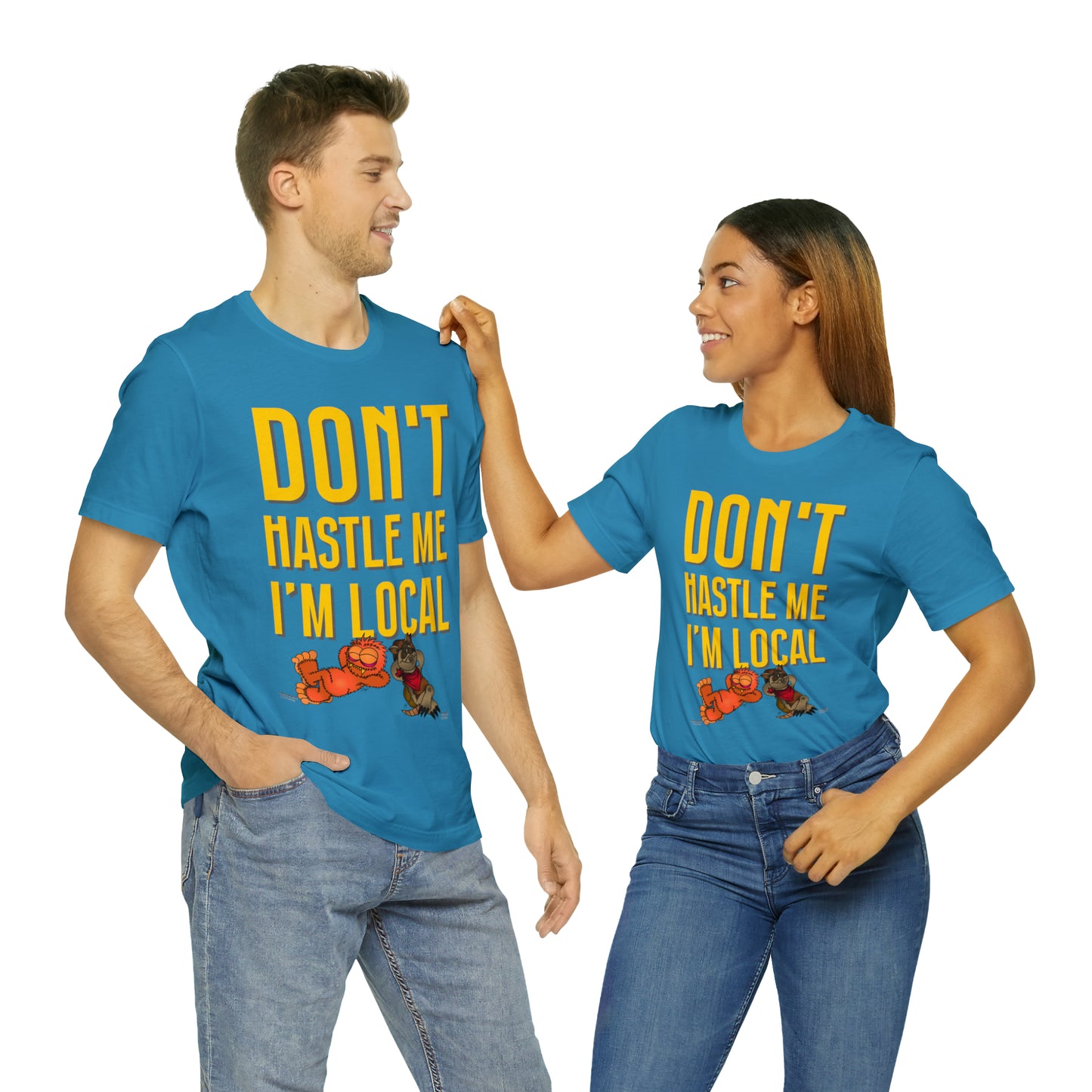Kerby the Surfsquatch and McConadilla - Don't Hastle Me I'm Local - Unisex Tee