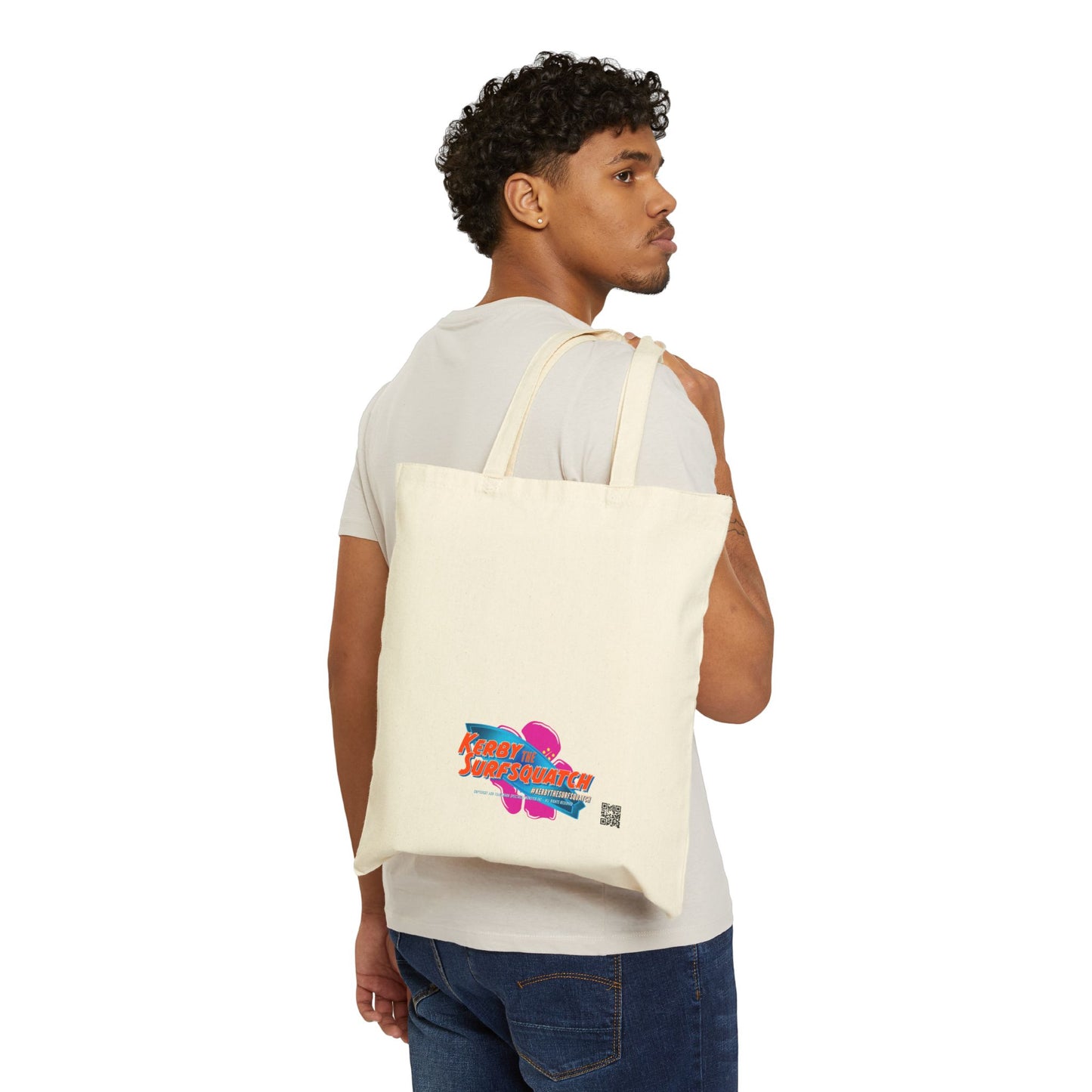 Kerby the Surfsquatch - Find Your Own Wave! - Cotton Canvas Tote Bag