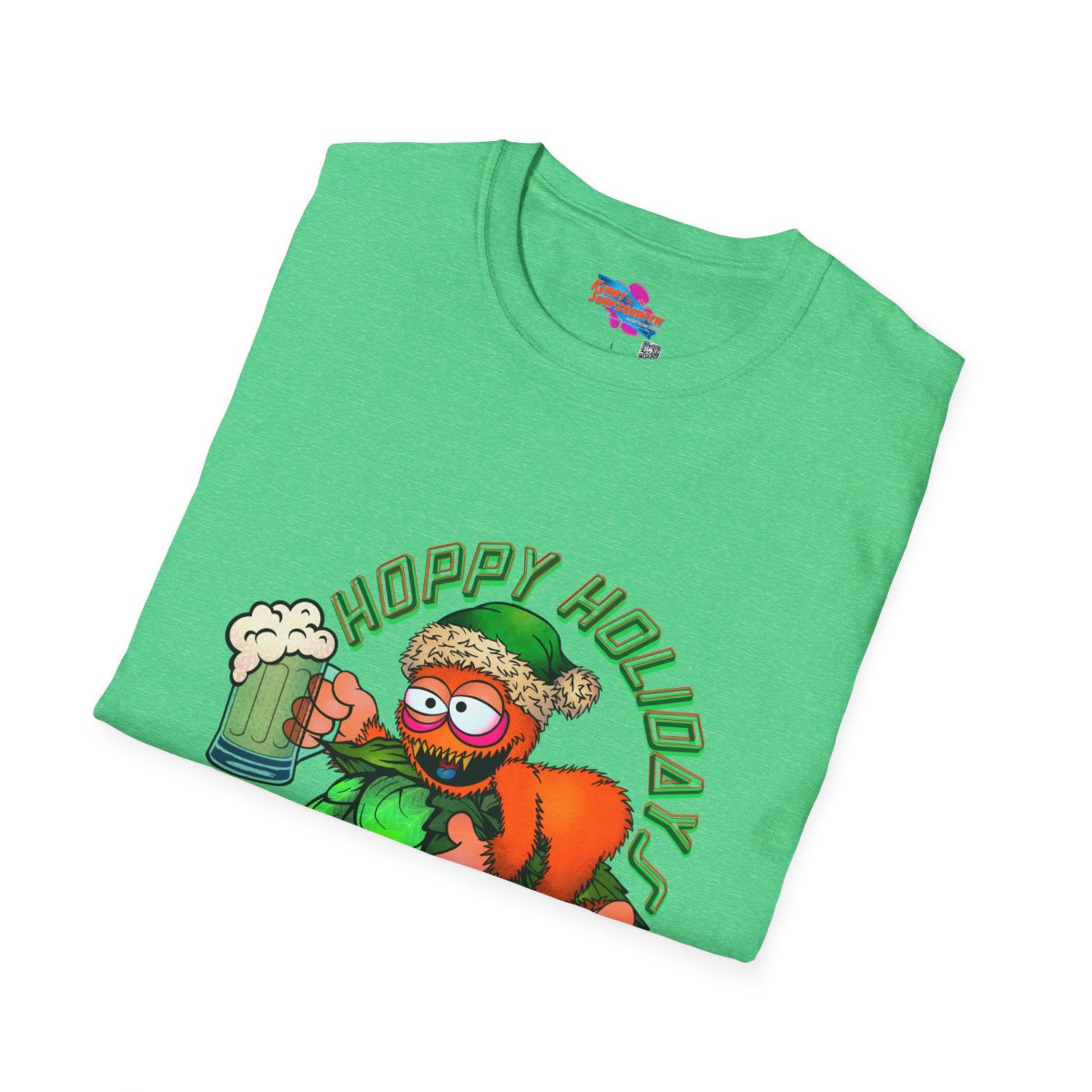 Kerby the Surfsquatch - Hoppy Holidays - Unisex Heavy Cotton Tee