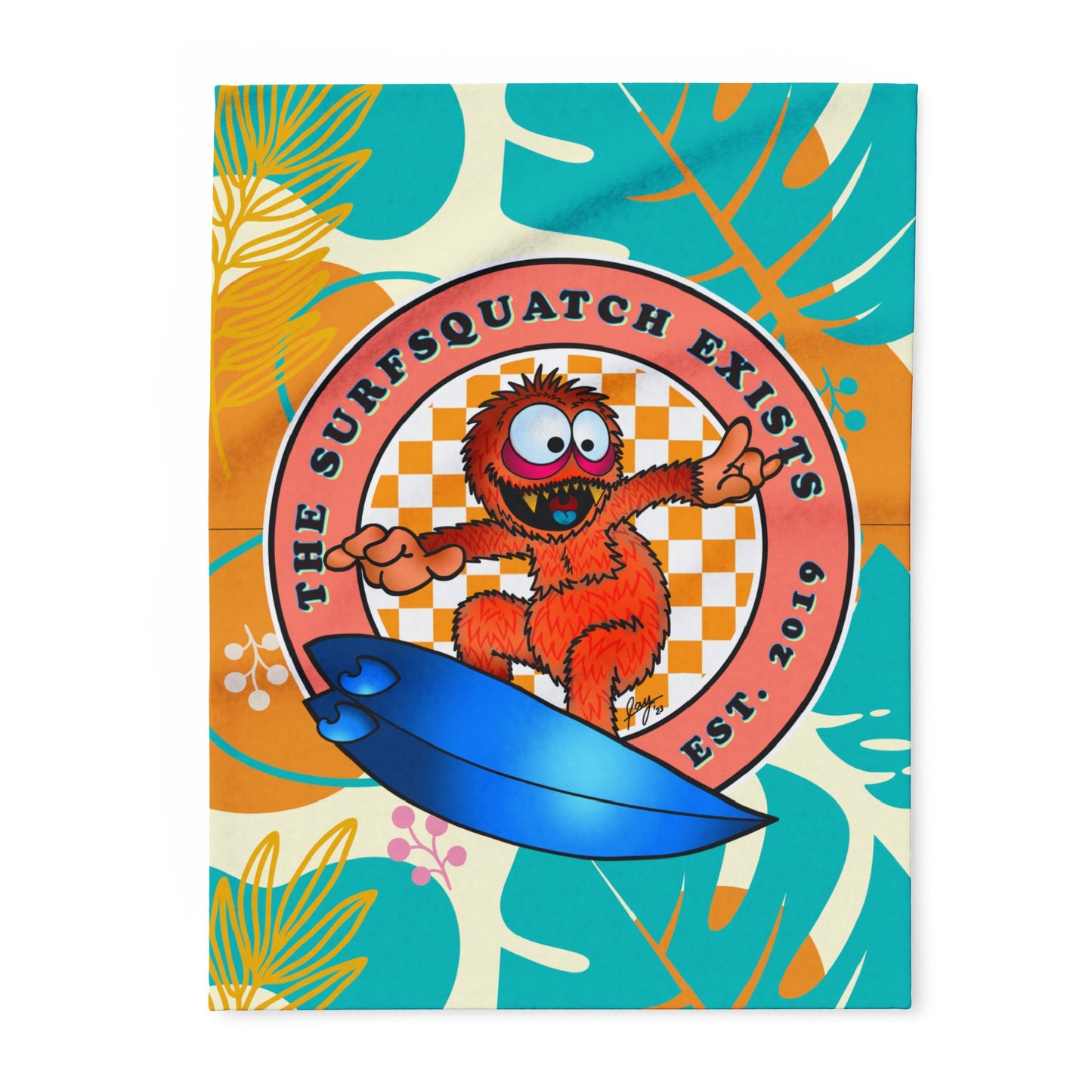 Kerby the Surfsquatch - The Surfsquatch Exists - Arctic Fleece Blanket