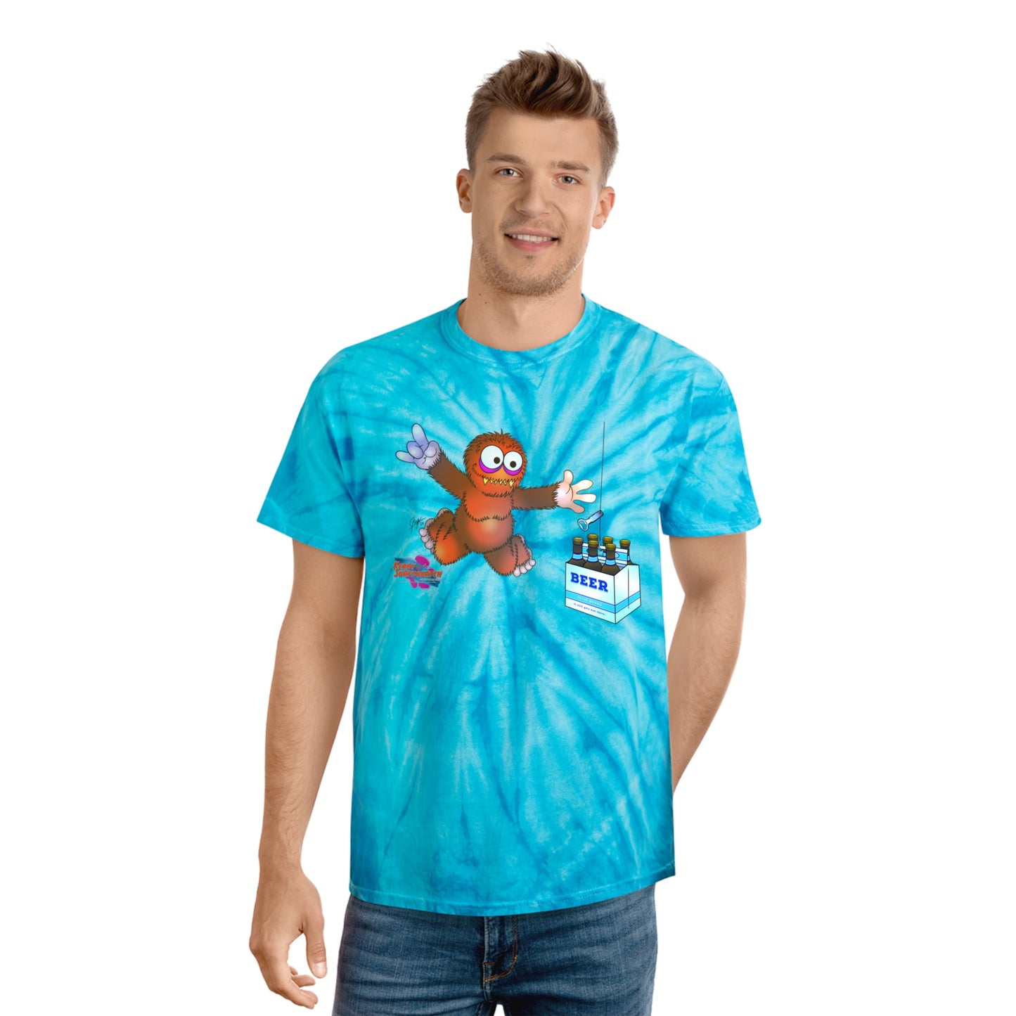Kerby the Surfsquatch - Kerbvana - Unisex Tie-Dye Tee