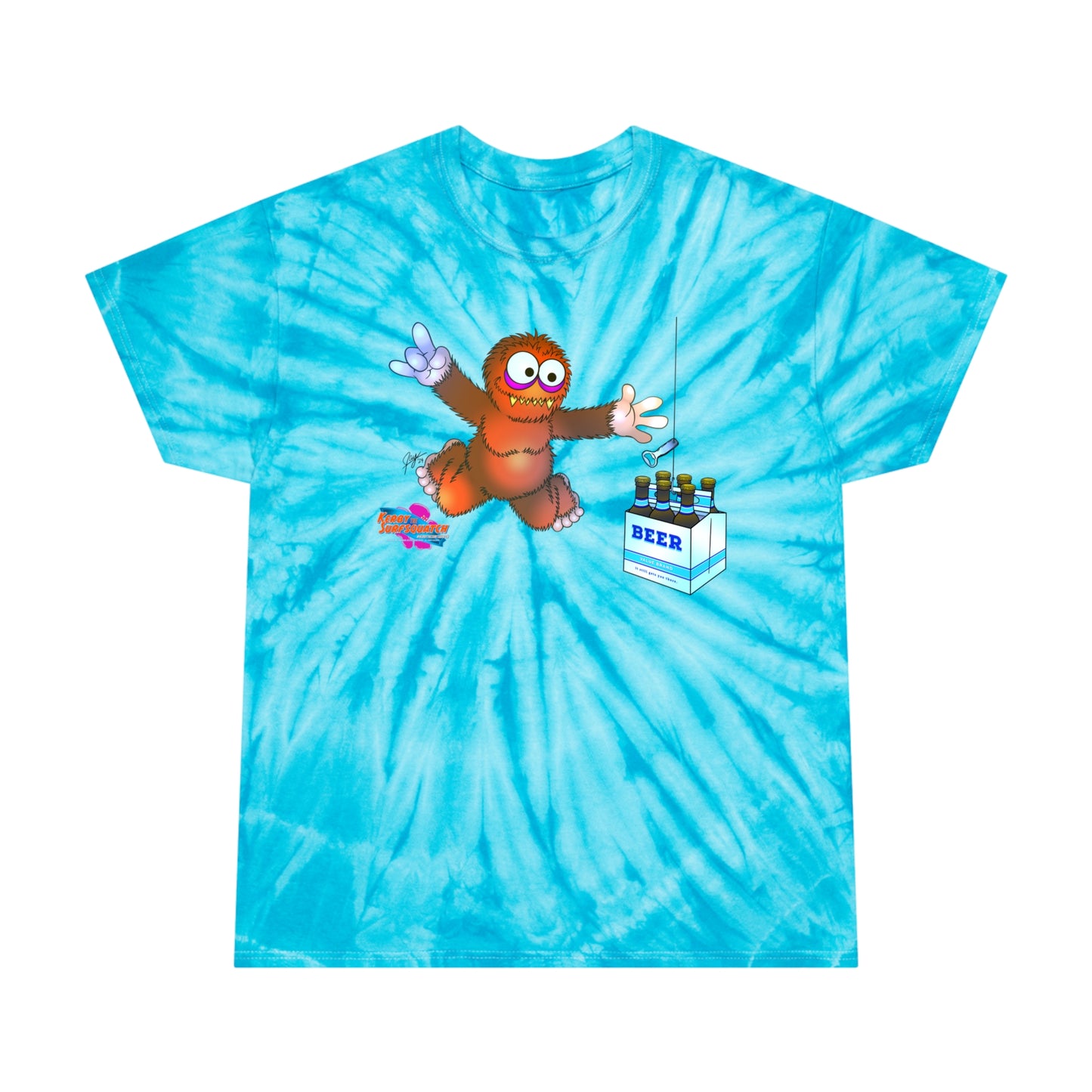 Kerby the Surfsquatch - Kerbvana - Unisex Tie-Dye Tee