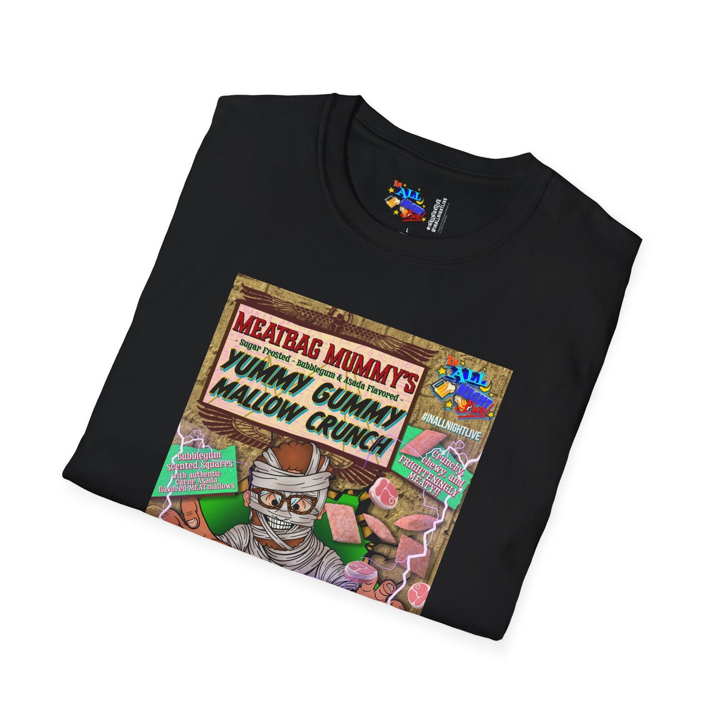 Geoff - Meatbag Mummy's Yummy Gummy Mallow Crunch - Unisex Heavy Cotton Tee