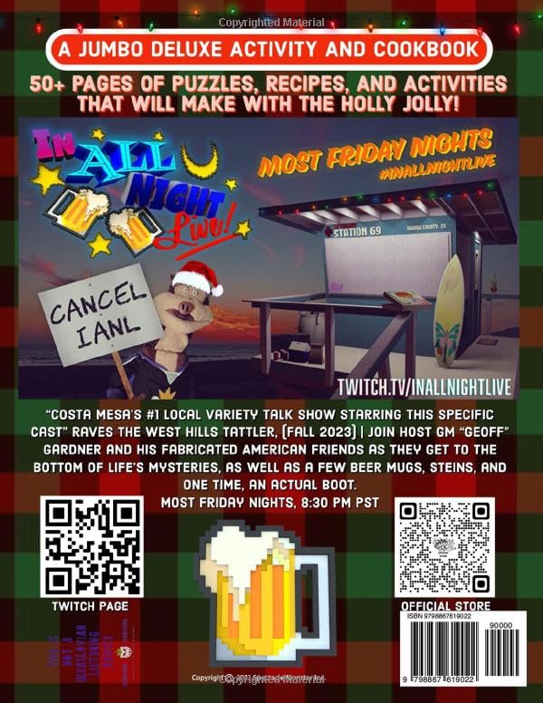 In All Night, Live! - JUMBO Deluxe Holiday Activity Cookbook: 50+ Pages of Puzzles, Recipes, and Coloring that will make with the holly jolly!