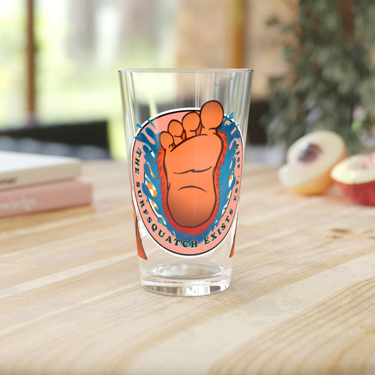 Kerby the Surfsquatch - The Surfsquatch Exists - Pint Glass, 16oz