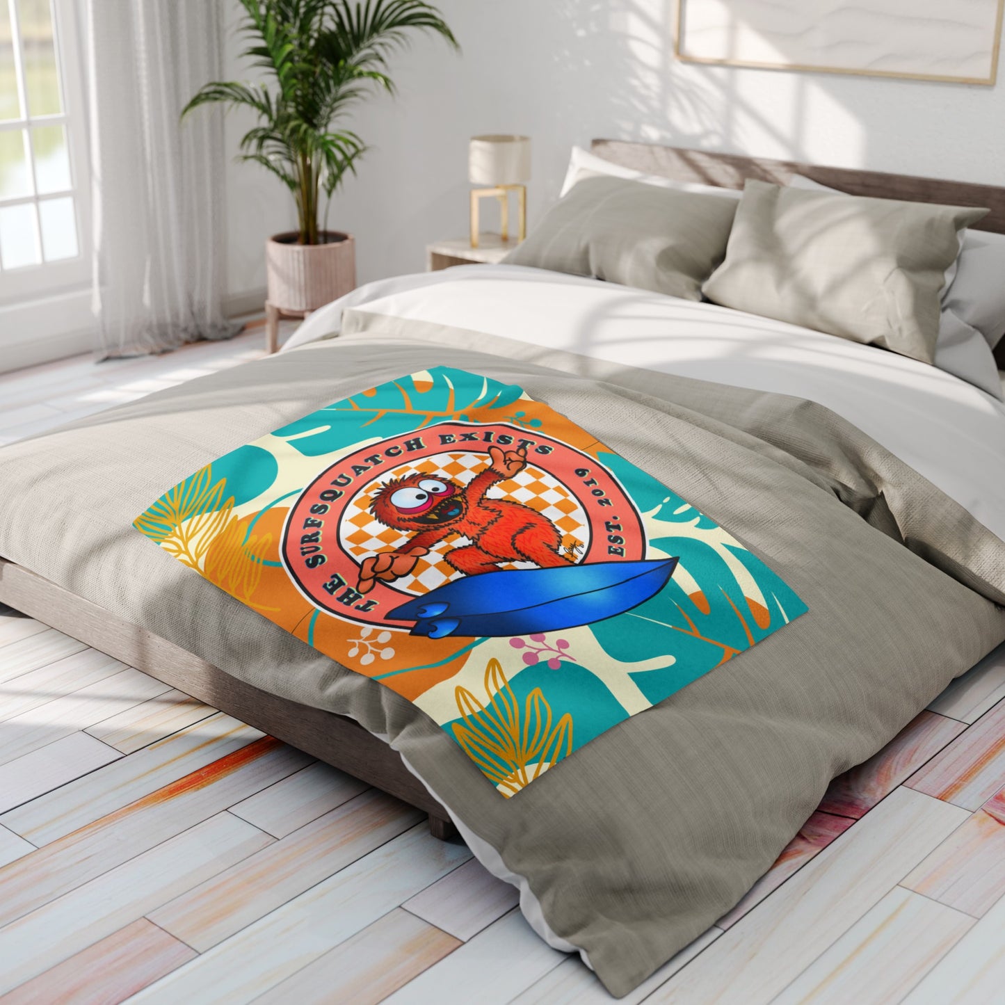Kerby the Surfsquatch - The Surfsquatch Exists - Arctic Fleece Blanket