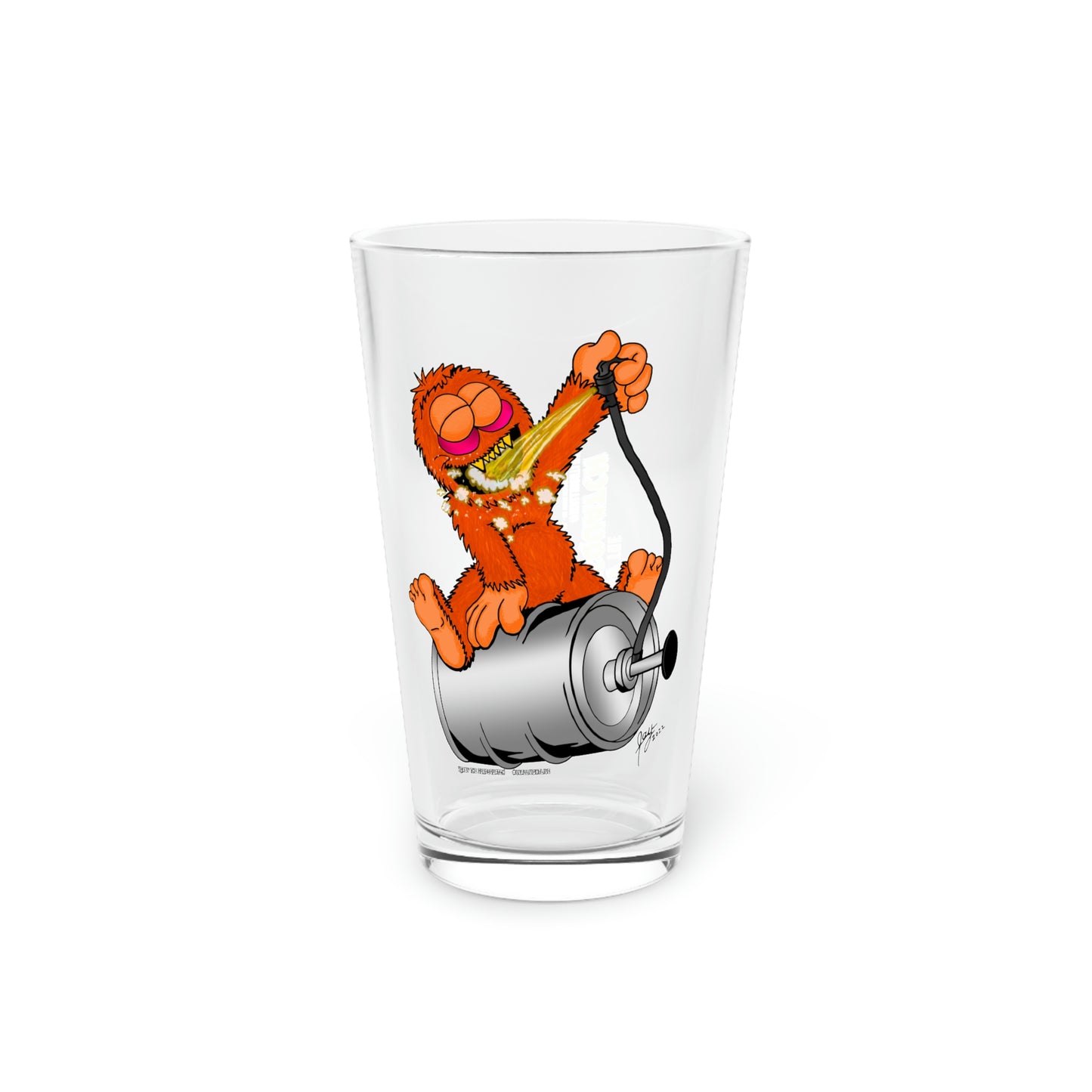 Kerby the Surfsquatch - Dr. Strangebrew -  Pint Glass, 16oz